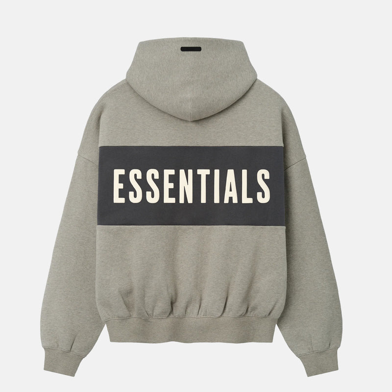 Fear of God ESSENTIALS CROPPED RELAXED PANEL HOODIE, Seal Heather