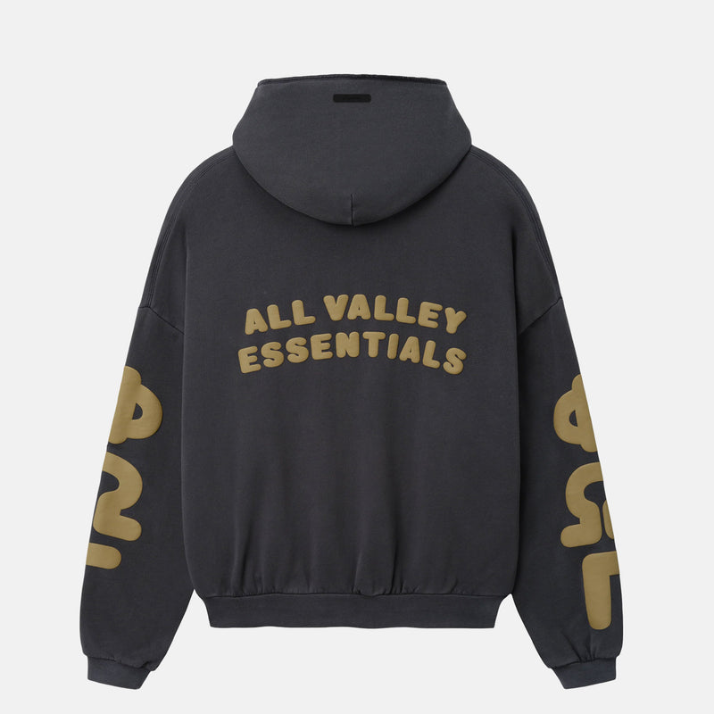 Fear of God ESSENTIALS 90'S ZIP-UP HOODIE, Washed Iron Grey