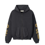 Zip up hoodie on a white background