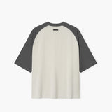 Fear of God ESSENTIALS SIGNATURE BASEBALL TEE, Heather Stone/Iron Grey