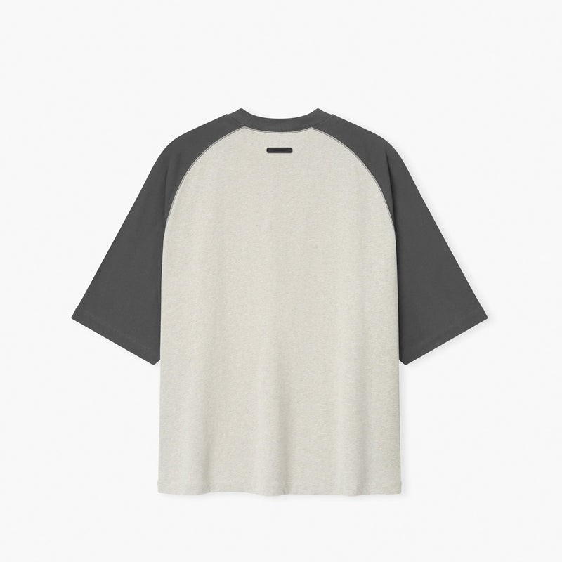 Fear of God ESSENTIALS SIGNATURE BASEBALL TEE, Heather Stone/Iron Grey