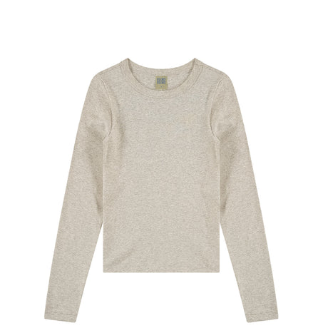 Grey long sleeve t-shirt on a white background