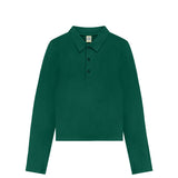 Green polo shirt on a white background.