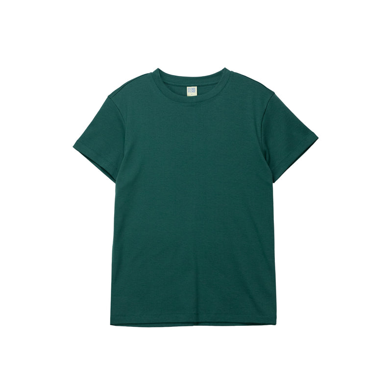 Green t-shirt on a white background. 