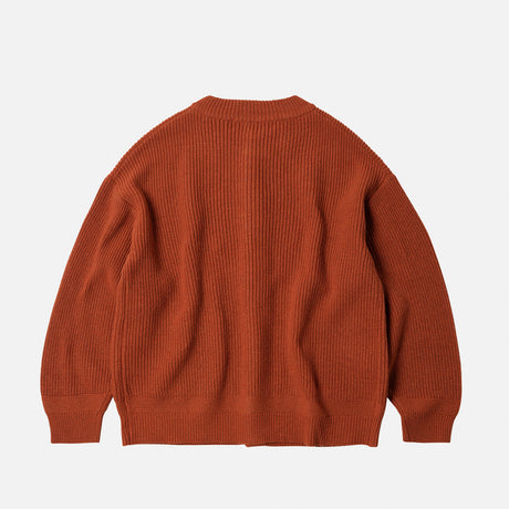 FrizmWORKS HEAVY WOOL ROUND CARDIGAN, Brick