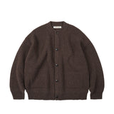 FrizmWORKS HEAVY WOOL ROUND CARDIGAN, Choco Brown