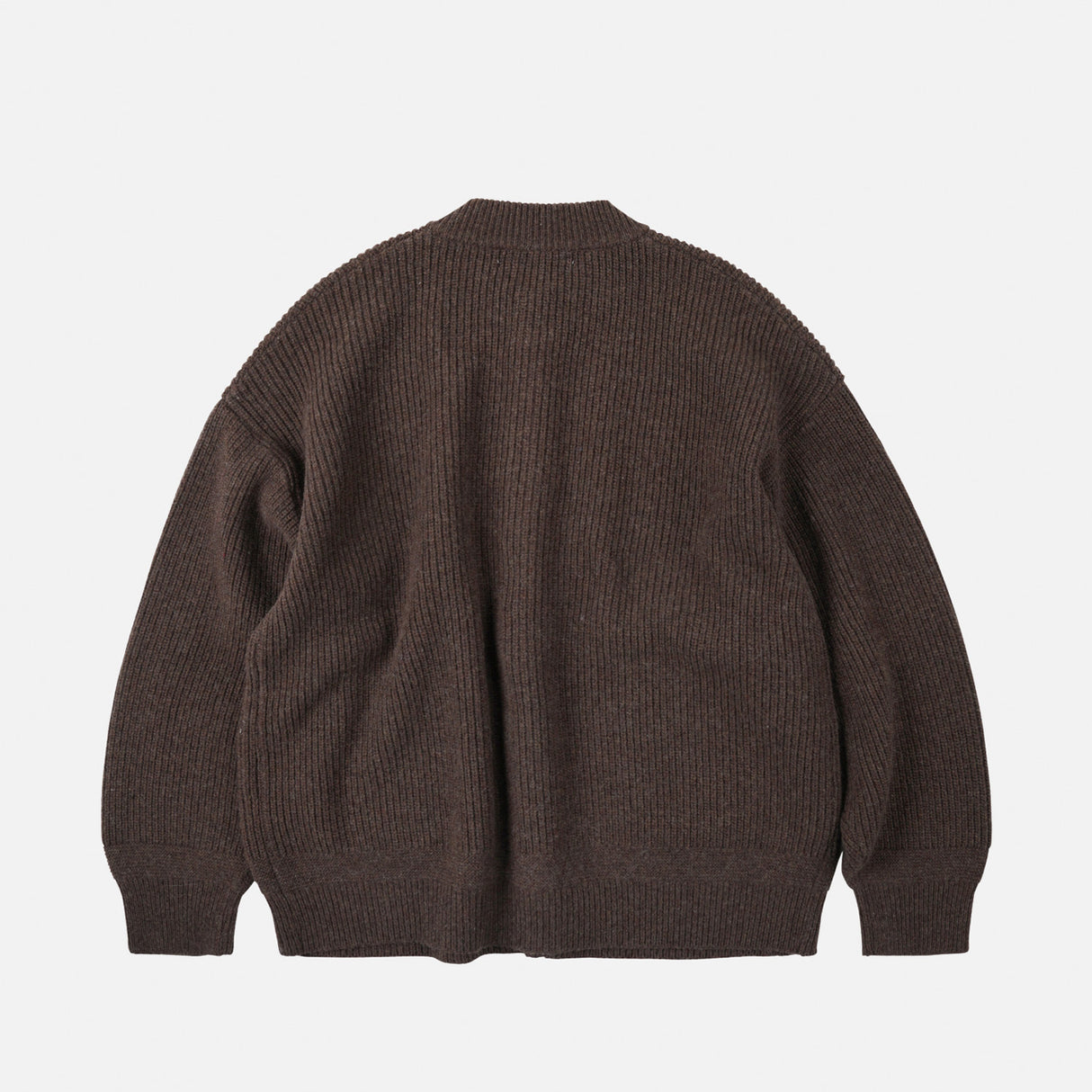 FrizmWORKS HEAVY WOOL ROUND CARDIGAN, Choco Brown