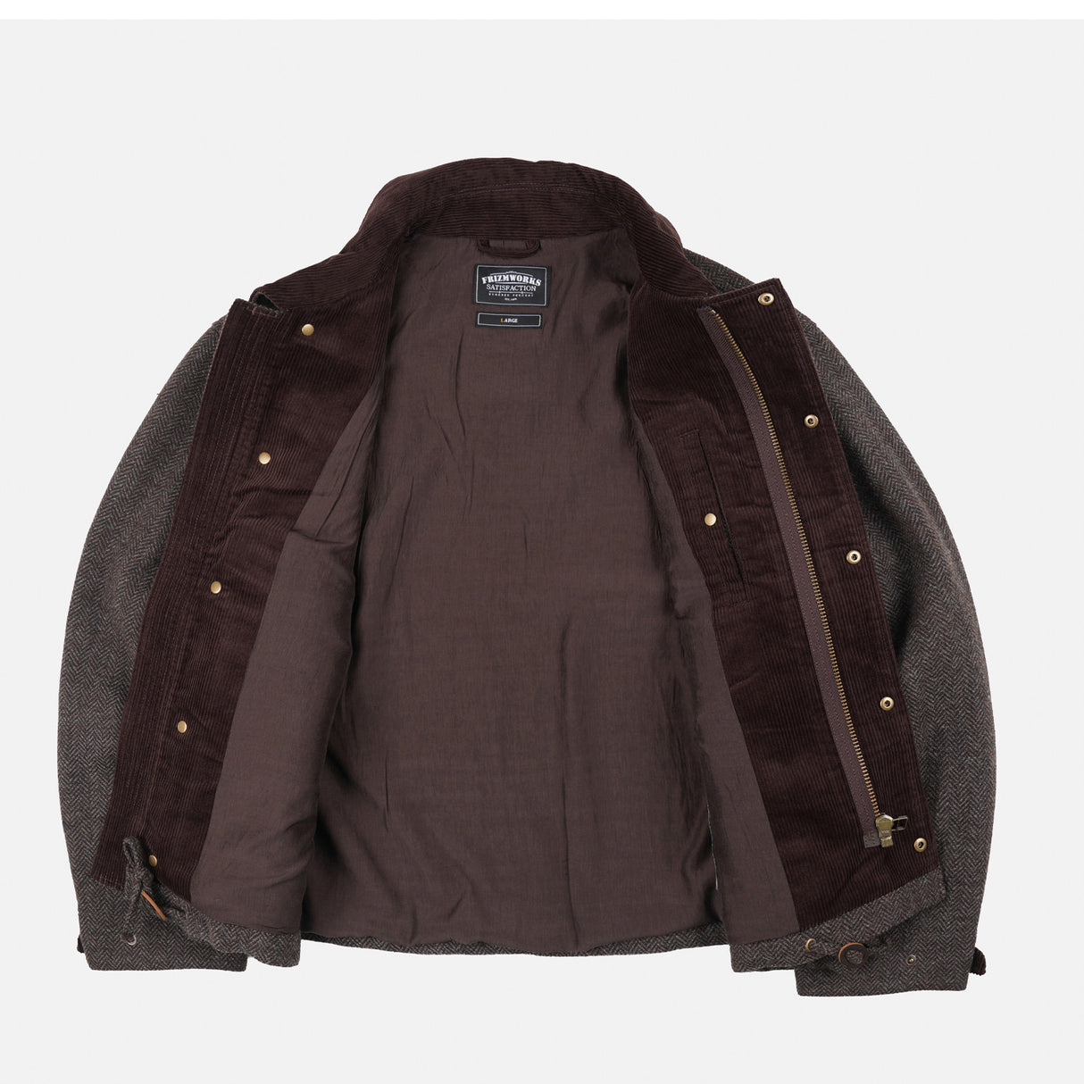 FrizmWORKS HERRINGBONE WOOL HUNTING JACKET, Pine Brown