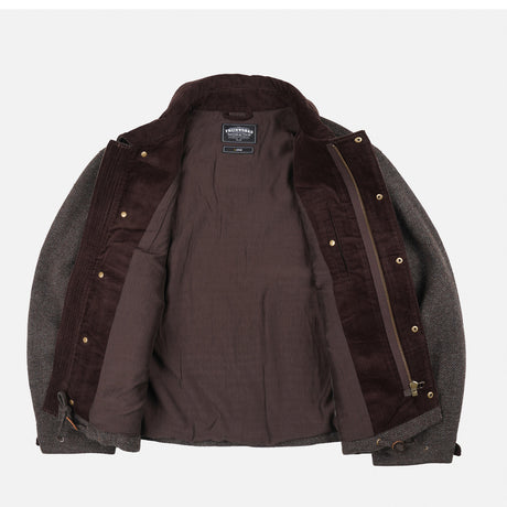 FrizmWORKS HERRINGBONE WOOL HUNTING JACKET, Pine Brown