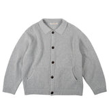 FrizmWORKS ULTRA HEAVYWEIGHT COLLAR CARDIGAN, Light Gray