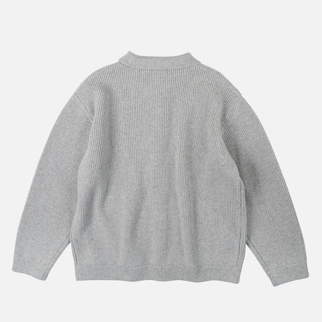 FrizmWORKS ULTRA HEAVYWEIGHT COLLAR CARDIGAN, Light Gray