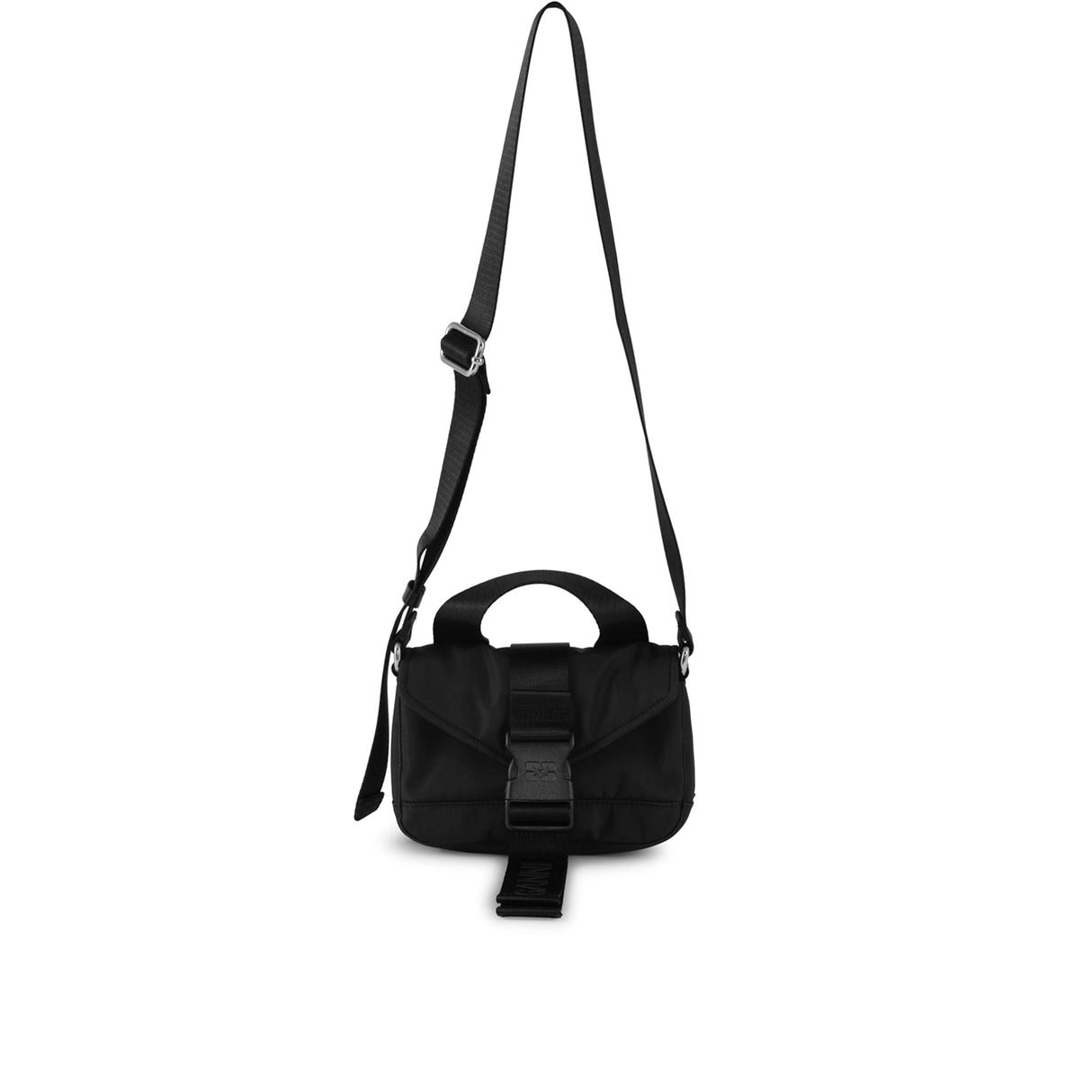 Ganni A5228 RECYCLED TECH MINI SATCHEL, Black - Image 1