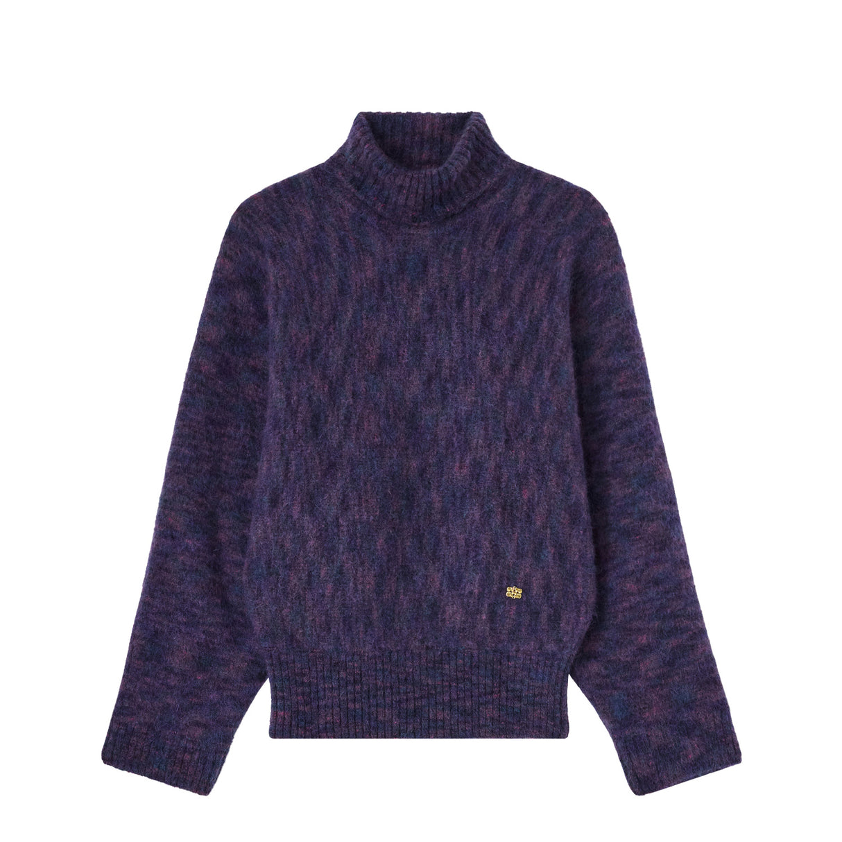 Ganni BRUSHED MOHAIR BATWING TURTLENECK, Bright Violet