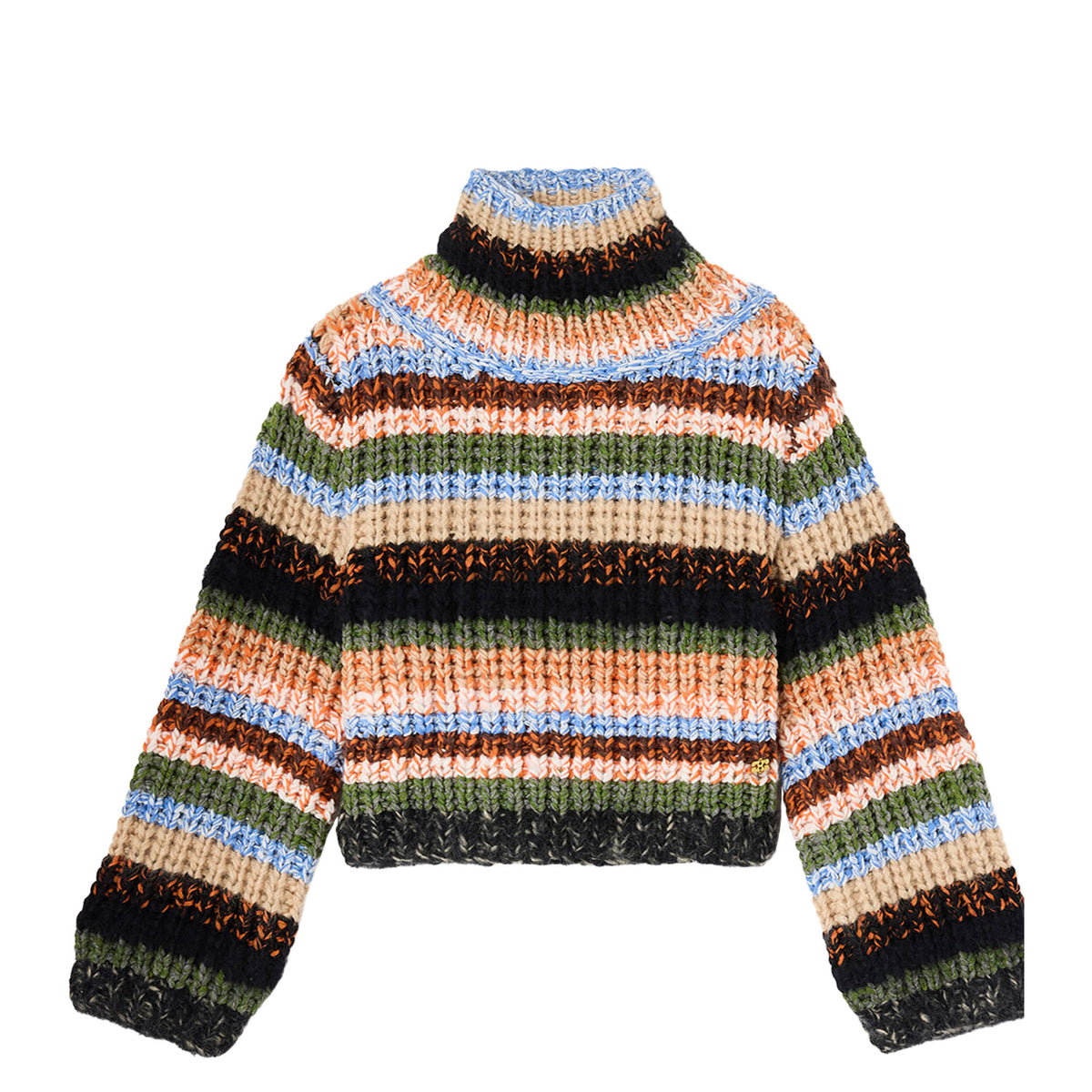 Ganni CHUNCKY MULTISTRIPE SWEATER, Multicolour