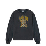 Ganni FUTURE JERSEY LONGSLEEVE TIGER, Phantom
