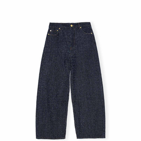 Ganni J1542 FLUFFY DENIM WIDE JEANS, Rinse - Image 1