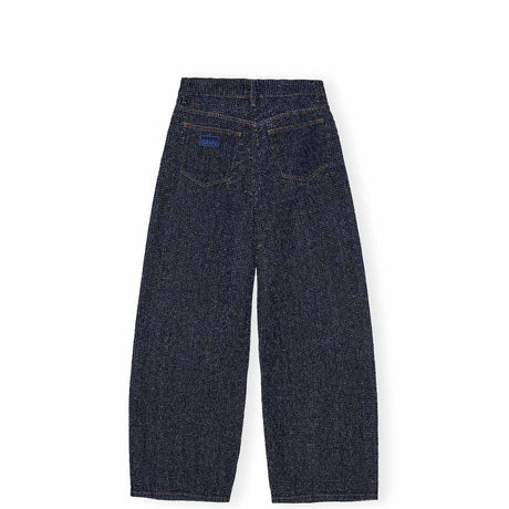 Ganni J1542 FLUFFY DENIM WIDE JEANS, Rinse - Image 2