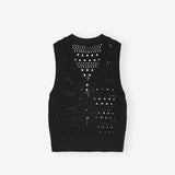 Ganni K2471 TIE STRING VEST, Black