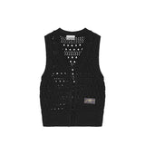 Ganni K2471 TIE STRING VEST, Black