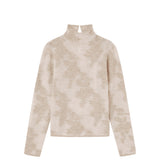 Ganni K2641 SHEER FLOWER JACQUARD MOCKNECK, Sand