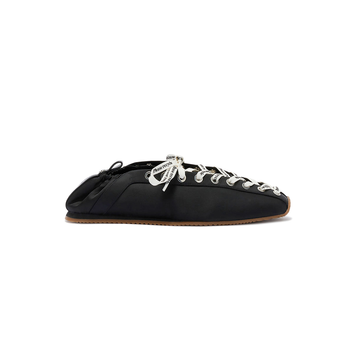 Ganni LACE UP SPORTY BALLERINA, Jet Black
