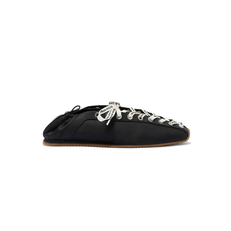 Ganni LACE UP SPORTY BALLERINA, Jet Black