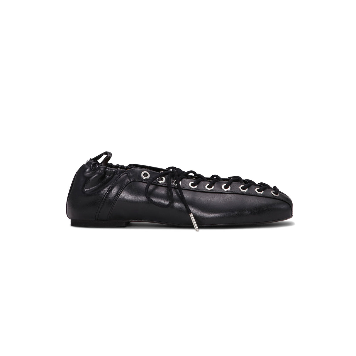 Ganni S2914 LACE UP BALLERINA, Black