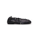 Ganni S2914 LACE UP BALLERINA, Black
