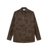 Ganni SATIN LONG SLEEVE SHIRT, Demitasse