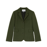 Ganni SINGLE WOOL TWILL BLAZER, Kombu Green