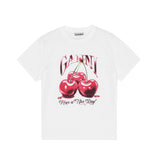 Ganni T4004 BASIC JERSEY CHERRY T-SHIRT, Bright White - Image 1