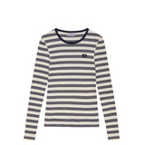 Ganni T4145 RIB LONG SLEEVE T-SHIRT, Sky Captain