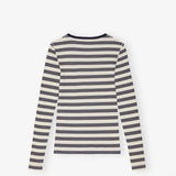 Ganni T4145 RIB LONG SLEEVE T-SHIRT, Sky Captain