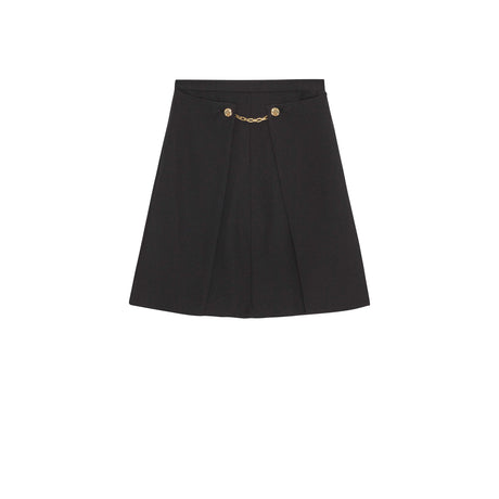 Ganni W0184 LIGHT TWILL SUITING SKIRT, Black - Image 1