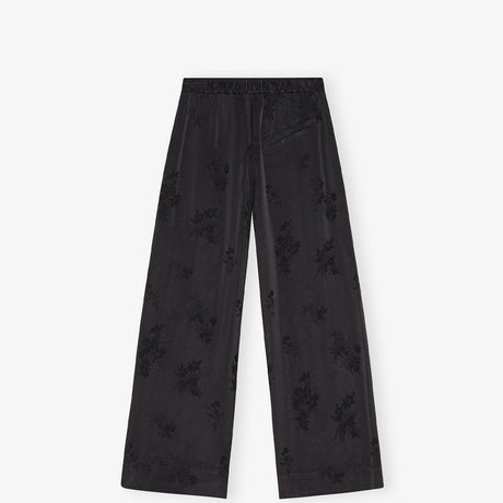 Ganni W0383 ELASTICATED PANTS, Black