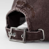 WASHED COTTON CANVAS CAP, Chocolate Plum