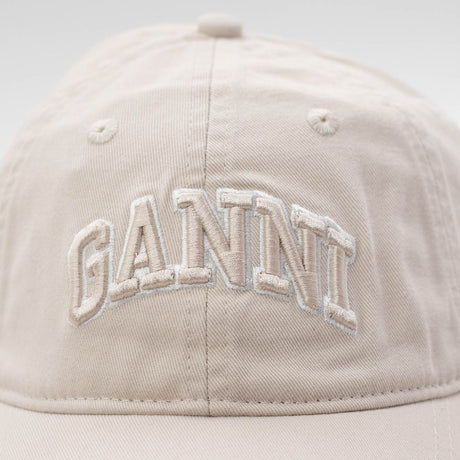 Ganni CANVAS CAP EMB, Egret