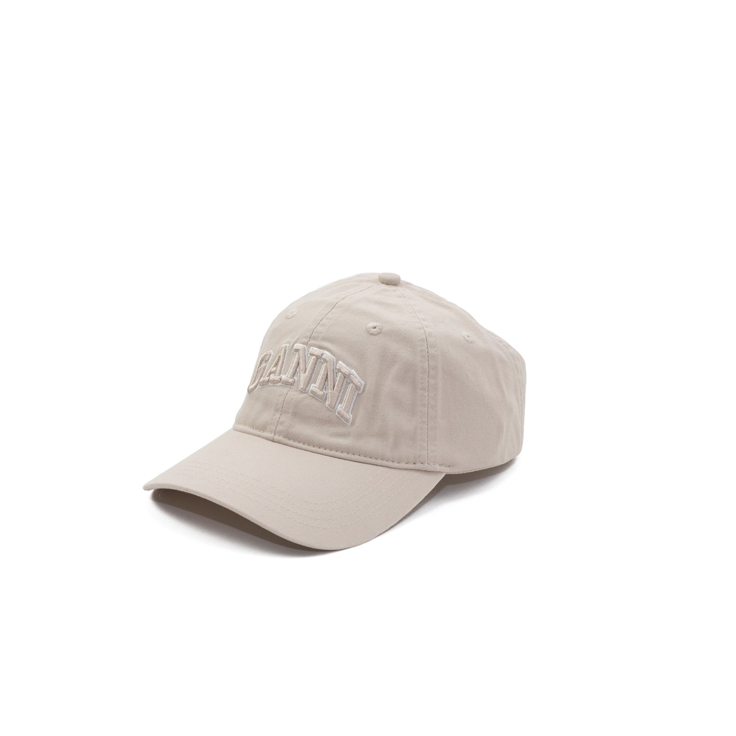 Ganni CANVAS CAP EMB, Egret – Beamhill