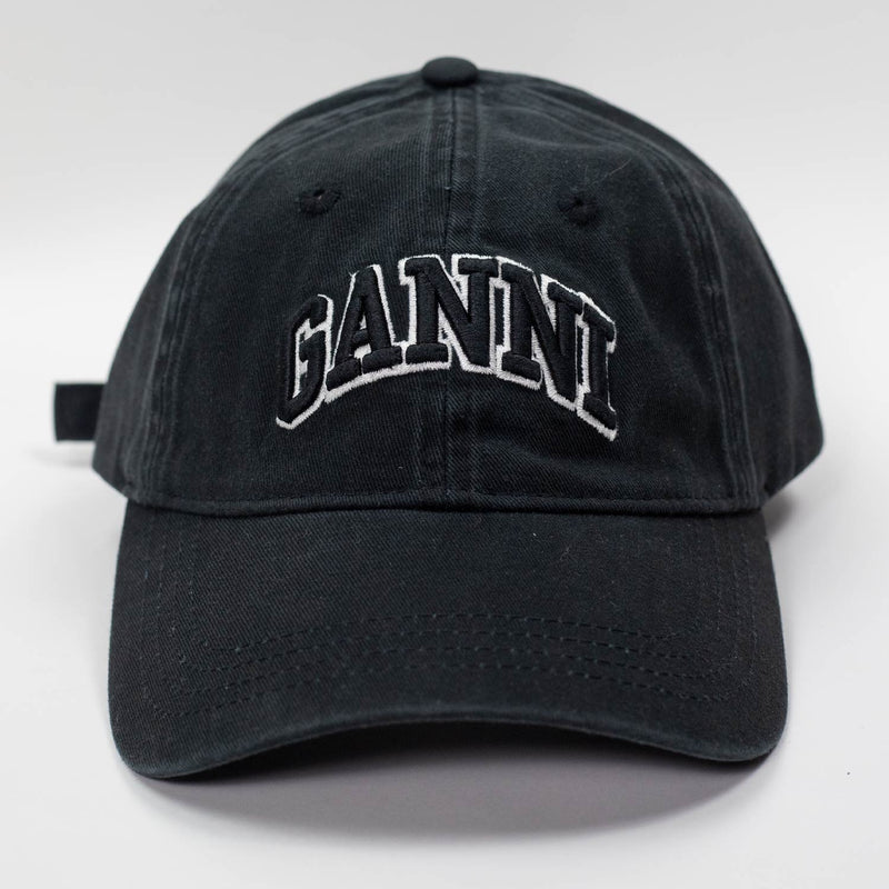 Ganni A6900 CANVAS CAP EMB, Black