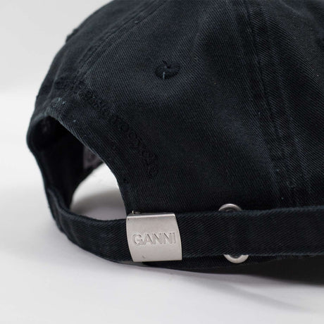 Ganni CANVAS CAP EMB, Black