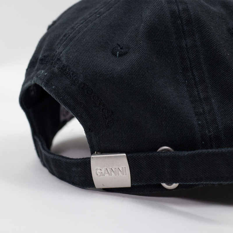 Ganni A6900 CANVAS CAP EMB, Black