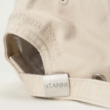 Ganni A7096 CANVAS CAT CAP, Egret