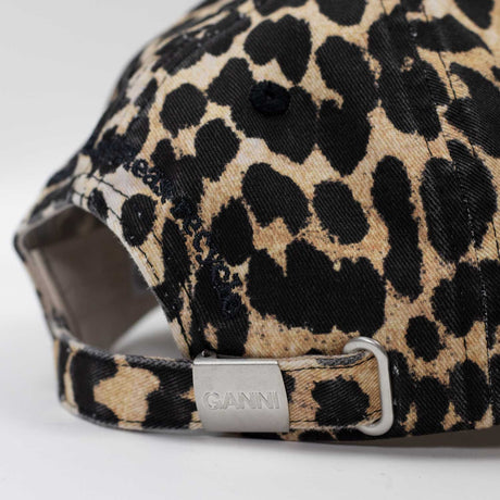 Ganni CANVAS CAP LEO EMB, Leopard