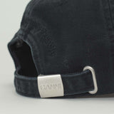 Ganni A6941 CANVAS PUPPY CAP, Washed Black