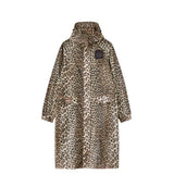 LEOPARD NYLON PARKA COAT, Almond Milk