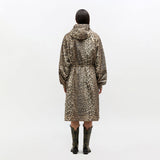 LEOPARD NYLON PARKA COAT, Almond Milk