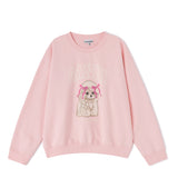 ISOLI CREWNECK PRINTED PUDDLE, Chalk Pink