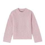 WOOL BUBBLE CREWNECK, Chalk Pink