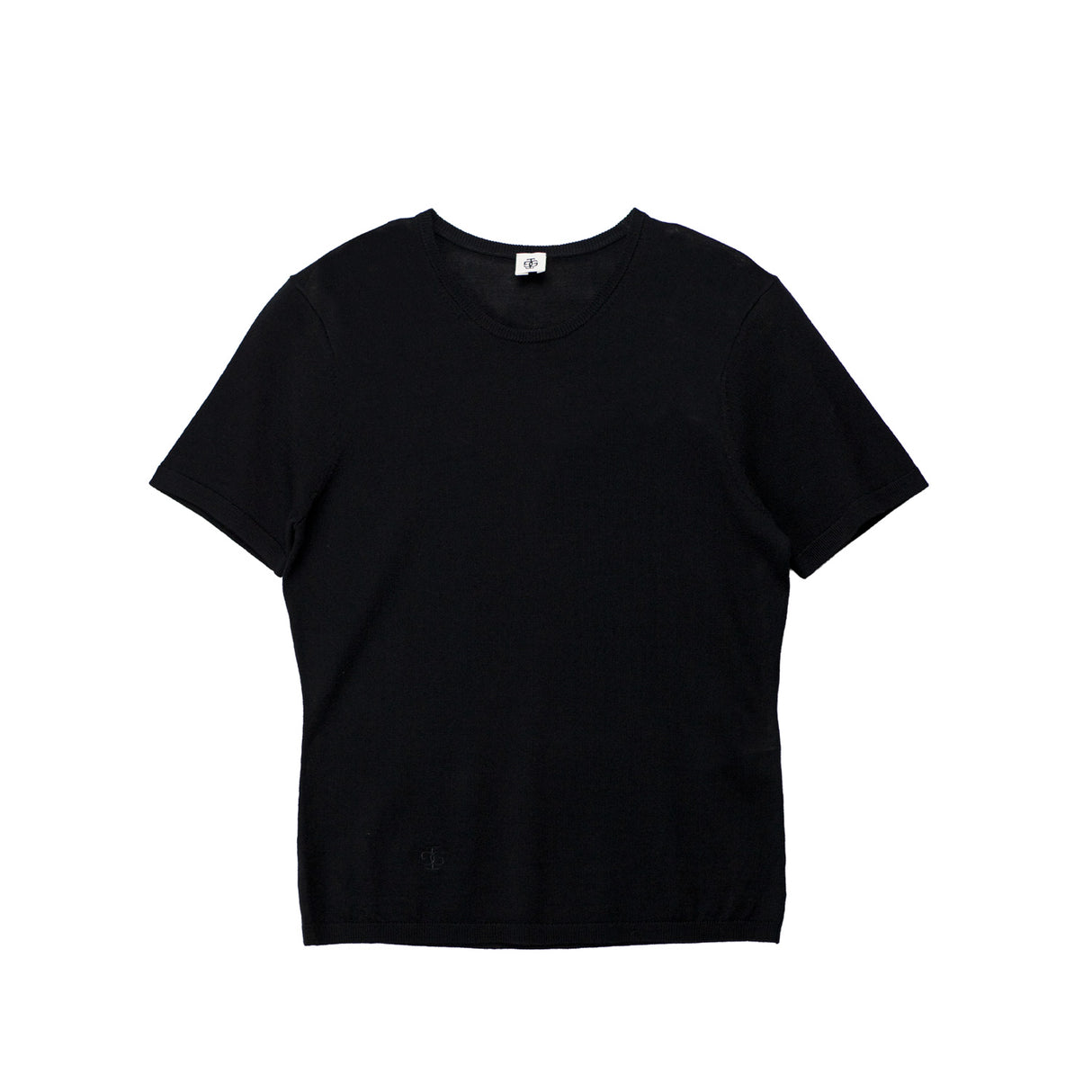 Black t-shirt on a white background