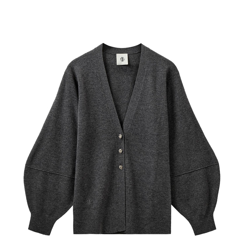 COMO SLEEVE CARDIGAN, Grey Melange
